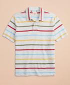 Brooks Brothers Men's Striped Slub Jersey Polo Shirt