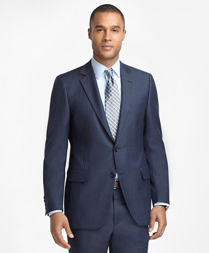 Brooks Brothers Fitzgerald Fit Charcoal With Light Blue Stripe 1818 Suit