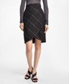 Brooks Brothers Women's Windowpane Faux Wrap Skirt