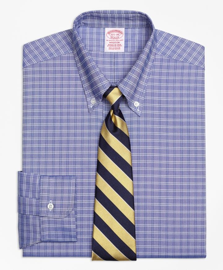 Brooks Brothers Men's Regular Fit Original Polo Button-down Oxford Ground Twin Check Dress Shirt