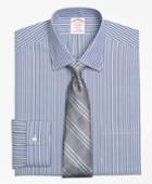 Brooks Brothers Men's Non-iron Regular Fit Ground Stripe Stretch Dress Shirt
