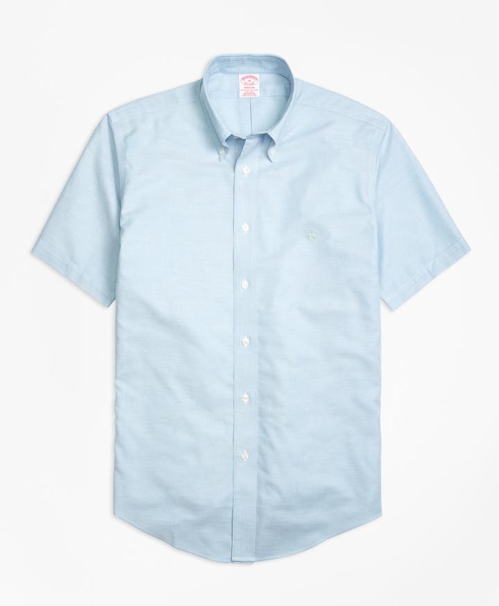 Brooks Brothers Men's Non-iron Madison Fit Short-sleeve Oxford Sport Shirt