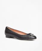 Brooks Brothers Women's Logo-embossed Leather Flats