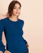 Brooks Brothers Women's Wool-cotton Pointelle-detail Sweater