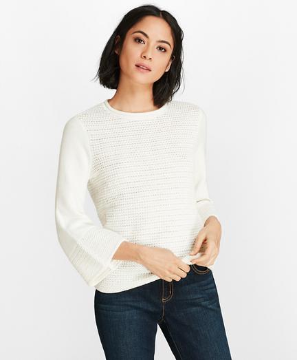 Brooks Brothers Crochet Bell-sleeve Sweater