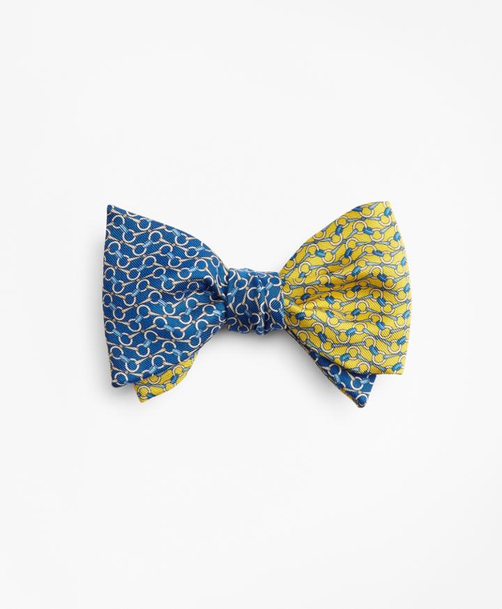 Brooks Brothers Men's Bit Chain Link Print Reversible Bow Tie
