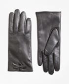 Brooks Brothers Women's Bow-trimmed Leather Gloves