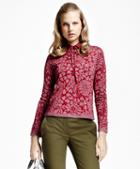 Brooks Brothers Floral Jacquard Crewneck Sweater