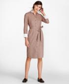 Brooks Brothers Women's Mini-plaid Cotton Twill Shirt Dress