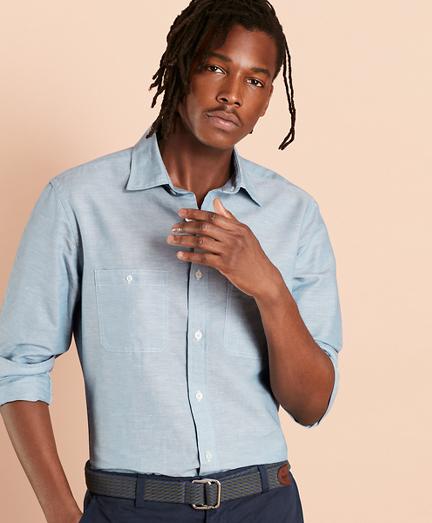 Brooks Brothers Linen-cotton Chambray Sport Shirt