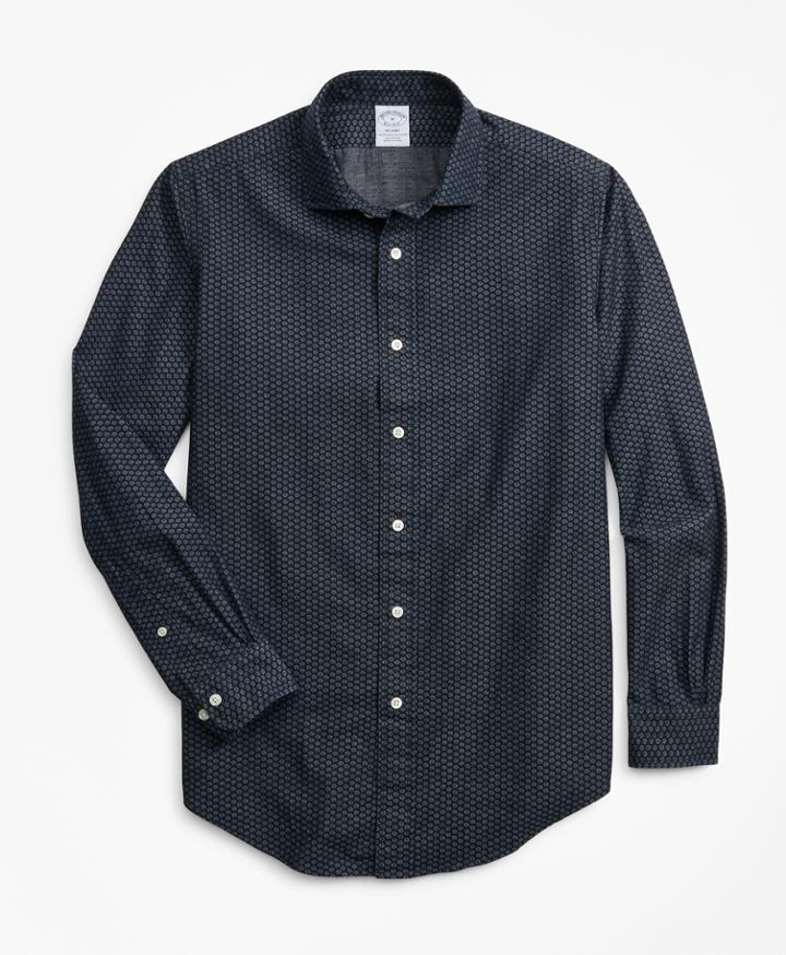 Brooks Brothers Men's Regent Fit Mini-floral Print Sport Shirt