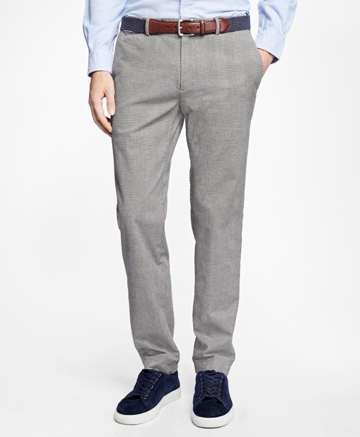 Brooks Brothers Men's Slim-fit Glen Plaid Stretch Chinos