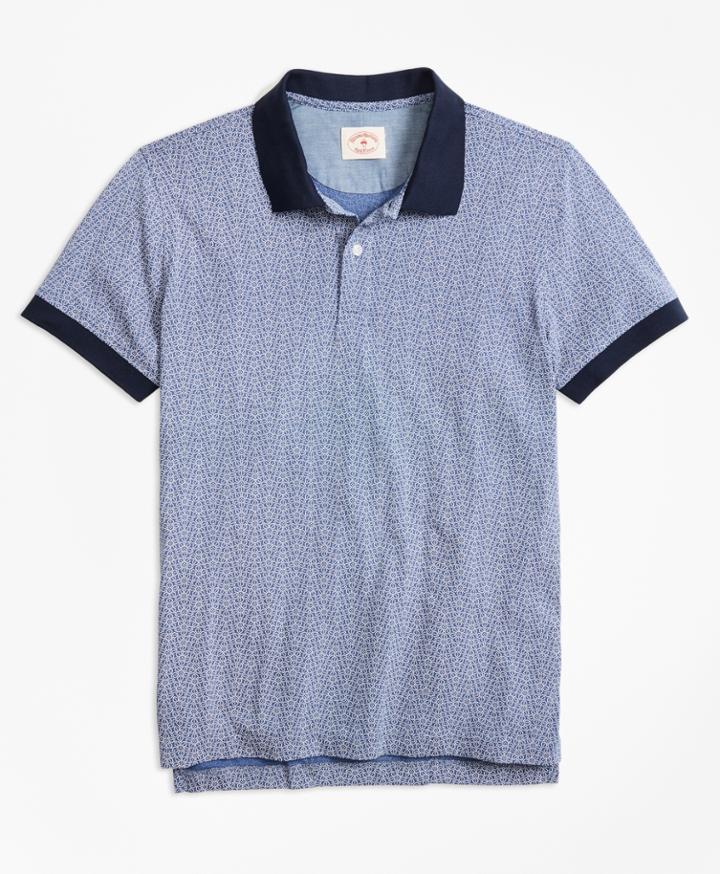 Brooks Brothers Men's Floral-print Cotton Jersey Polo Shirt