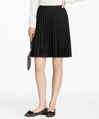 Brooks Brothers Lace-trimmed Wool-blend Pleated Skirt