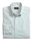 Brooks Brothers Own Make Green Pencil Stripe Sport Shirt