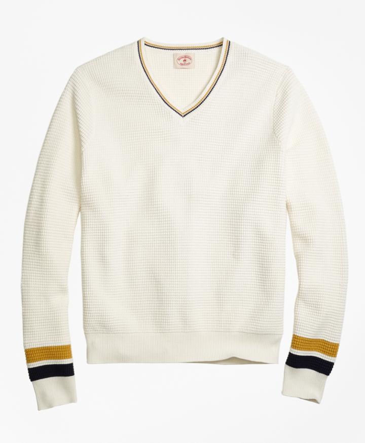 Brooks Brothers Men's Vintage Tennis V-neck Sweater