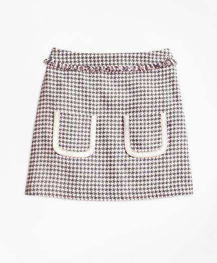 Brooks Brothers Cotton Blend Houndstooth Tweed Skirt