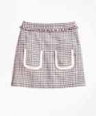 Brooks Brothers Cotton Blend Houndstooth Tweed Skirt