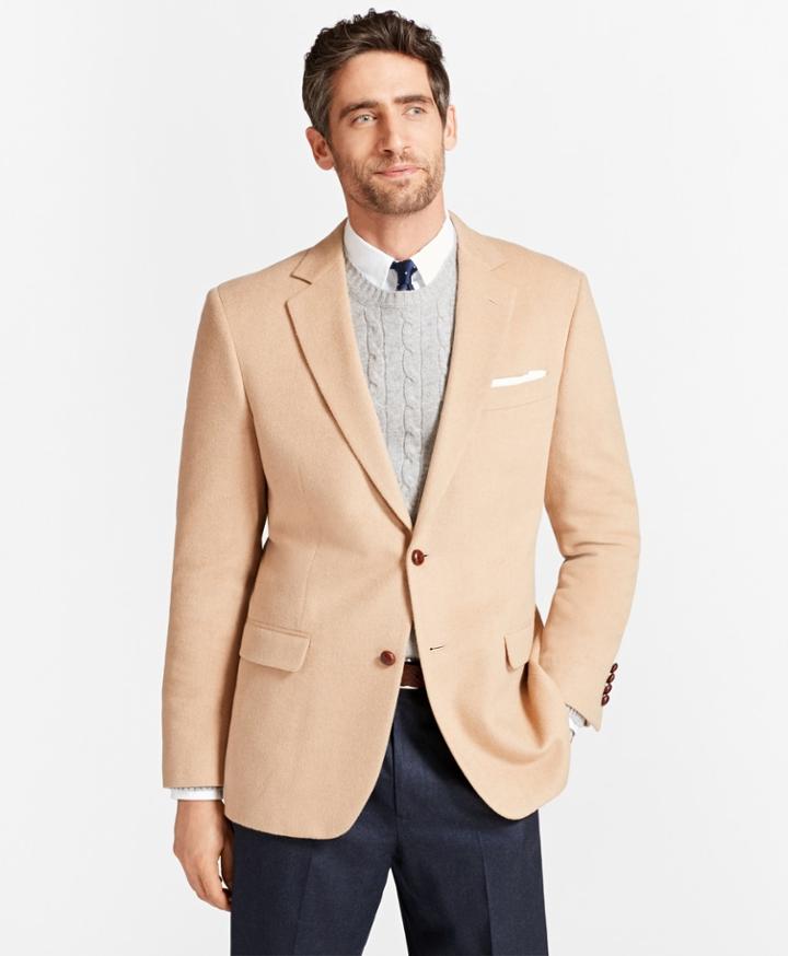 Brooks Brothers Men's Madison Fit Camel Hair Sport Coat