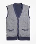 Brooks Brothers Men's Supima Cotton Cashmere Glen Plaid Button-front Vest
