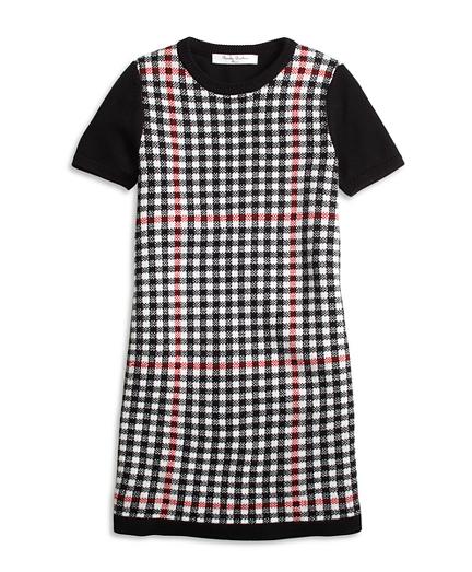 Brooks Brothers Short-sleeve Windowpane Sweater Dress