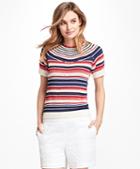 Brooks Brothers Cotton Pointelle Short-sleeve Sweater
