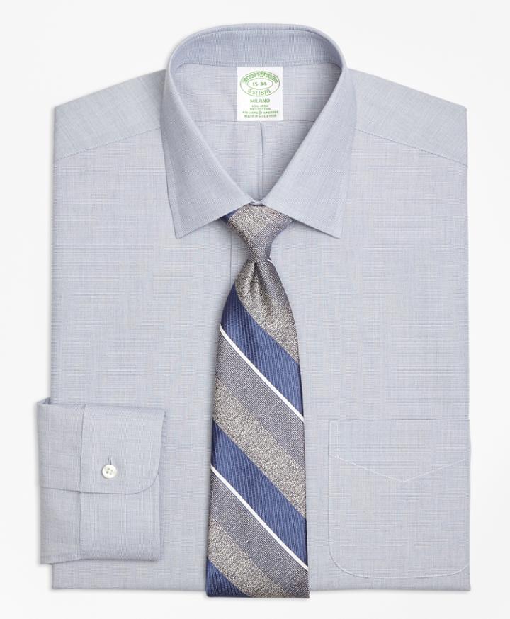 Brooks Brothers Men's Non-iron Extra Slim Fit End-on-end Stretch Dress Shirt