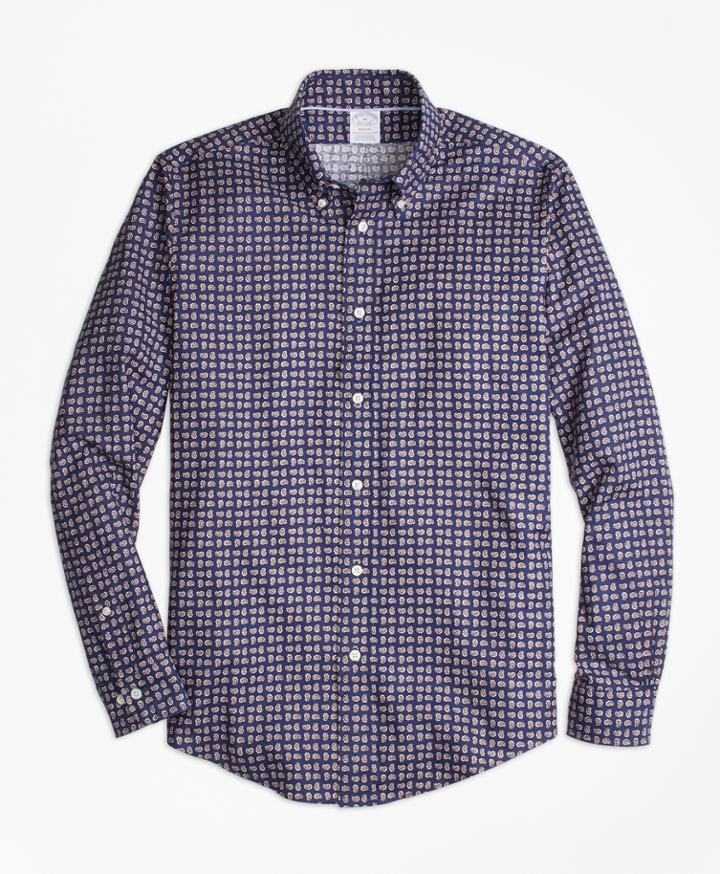 Brooks Brothers Men's Regent Fit Mini-paisley Print Sport Shirt
