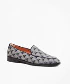 Brooks Brothers Leather-trimmed Logo Jacquard Loafers