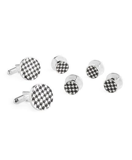Brooks Brothers Sterling Silver  Houndstooth Cuff Link Stud Set
