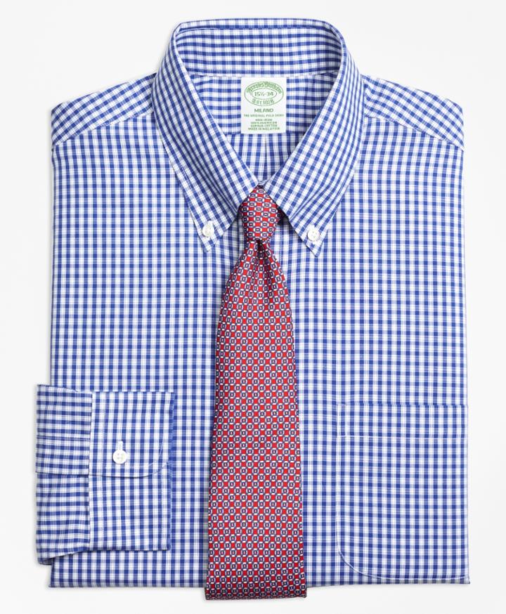 Brooks Brothers Men's Non-iron Extra Slim Fit Framed Check Dress Shirt