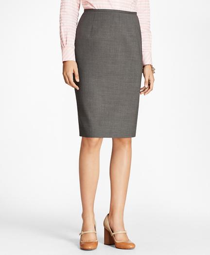 Brooks Brothers Melange Stretch-wool Pencil Skirt