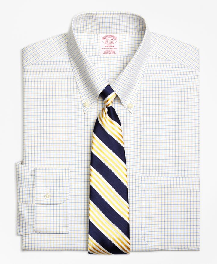 Brooks Brothers Men's Non-iron Regular Fit Two-color Tattersall Dress Shirt