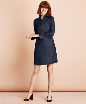 Brooks Brothers Cotton Denim Shift Dress