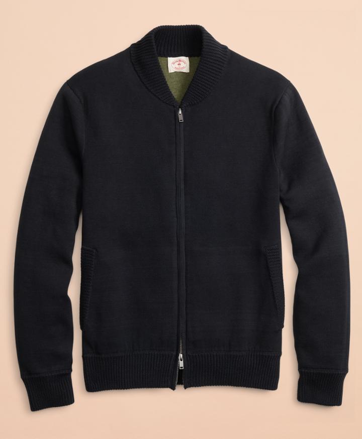 Brooks Brothers Men's Zip-up Bomber Sweater