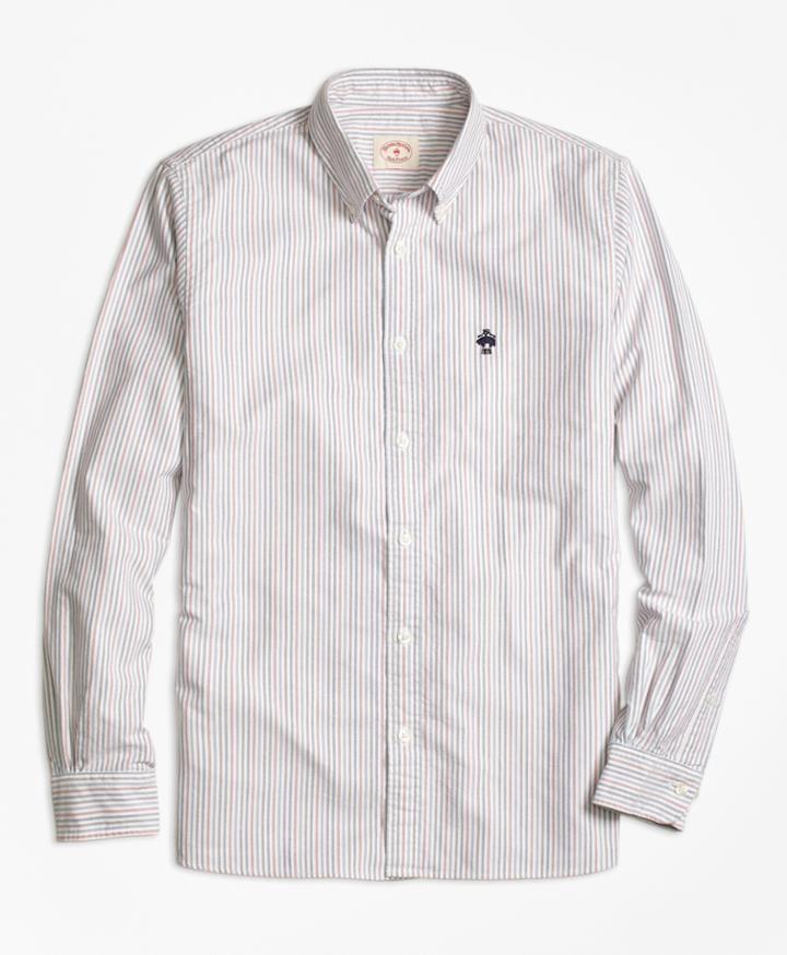 Brooks Brothers Men's Multi-stripe Oxford Sport Shirt