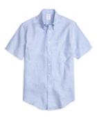 Brooks Brothers Men's Regent Fit Linen Short-sleeve Sport Shirt