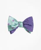Brooks Brothers Flower Mini-dot With Windowpane-dot Reversible Bow Tie