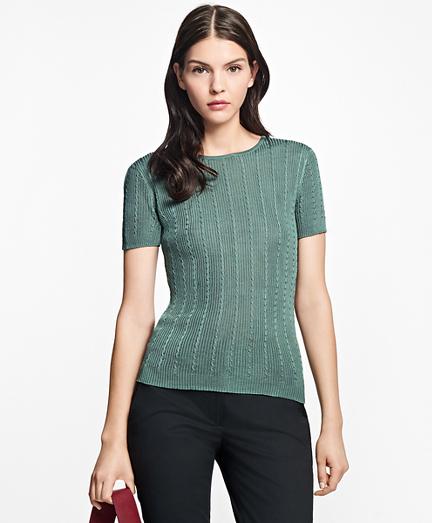 Brooks Brothers Short-sleeve Rayon Crewneck Shell