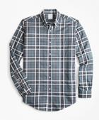 Brooks Brothers Non-iron Regent Fit Grey Tartan Sport Shirt