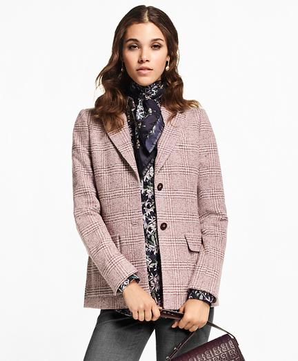 Brooks Brothers Prince Of Wales Wool-angora-blend Jacket