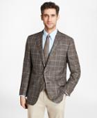 Brooks Brothers Madison Fit Saxxon Wool Brown With Blue Windowpane Sport Coat