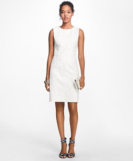 Brooks Brothers Sleeveless Floral-embroidered Shift Dress