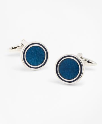 Brooks Brothers Men's Blue Enamel Cuff Clinks