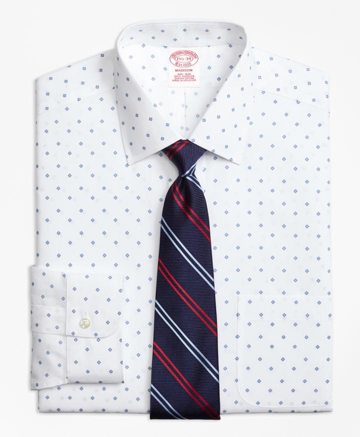 Brooks Brothers Men's Non-iron Regular Fit Double Square Dress Shirt