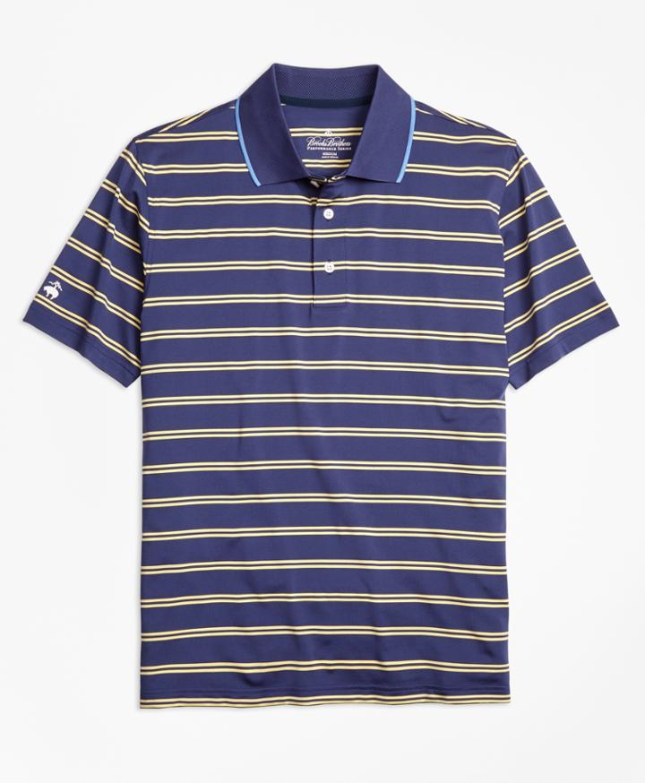 Brooks Brothers Men's Performance Series Double-stripe Polo Shirt