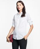 Brooks Brothers Women's Fitted Golden Fleece Jacquard Blouse