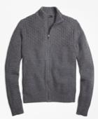 Brooks Brothers Men's Wool Cashmere Heritage Textured Full-zip Sweater