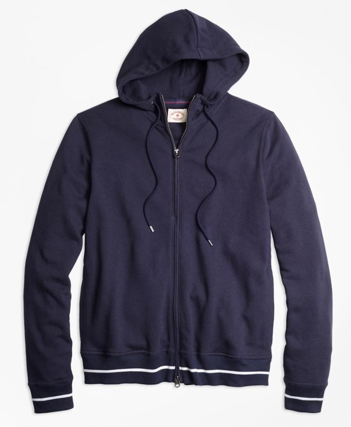 Brooks Brothers Men's Stripe-tip Terry Hoodie