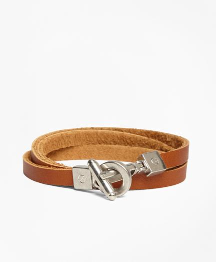 Brooks Brothers Leather Wrap-around Bracelet